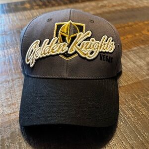 🧢 VGK Vegas Golden Knights Ball Cap Hockey NHL Gray Hat Black Brim